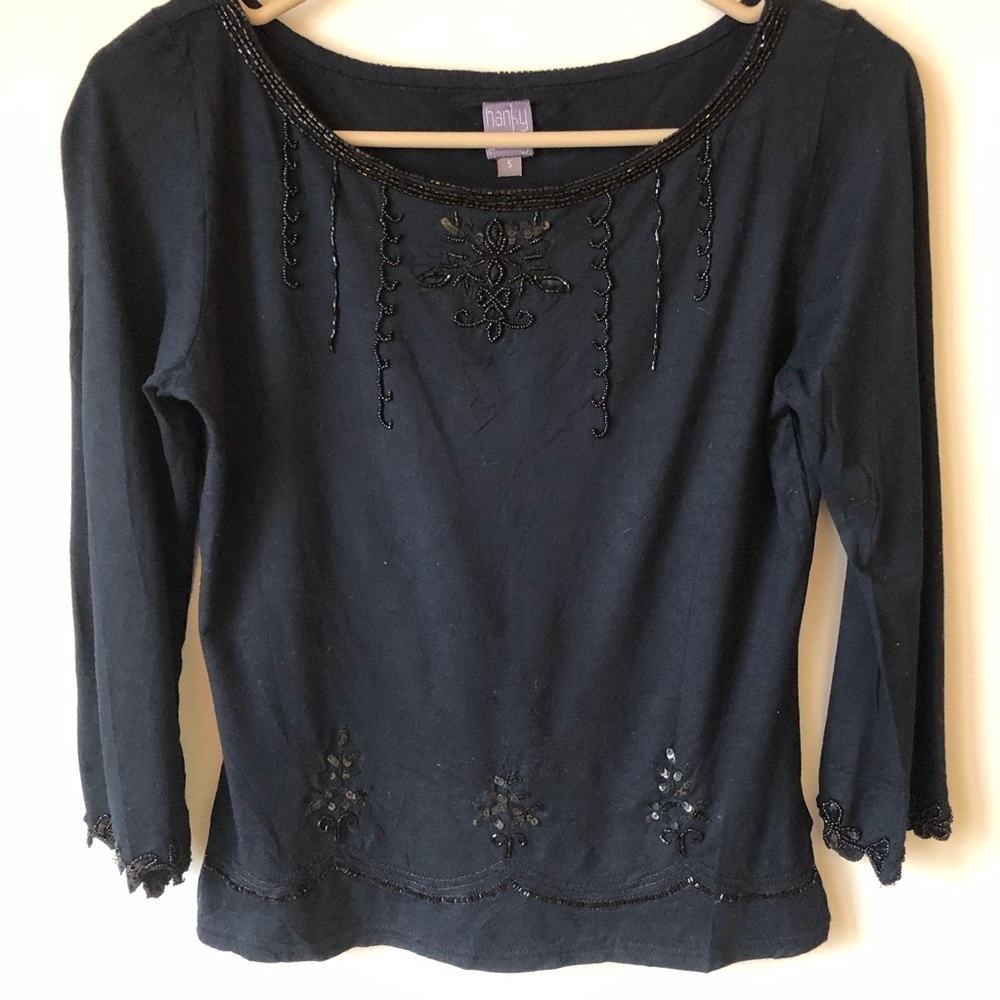 Y2K Hanky Panky top embellished with sequins and beading. Fairycore whimsigoth